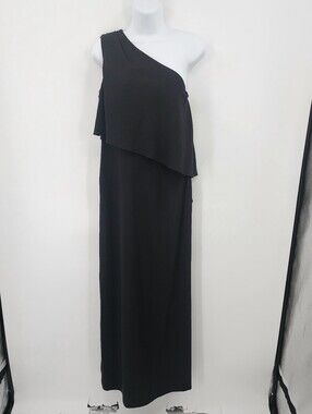 Amsale Black One-Shoulder Evening Gown, Size 6